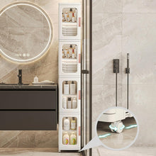 Load image into Gallery viewer, Compact 4-Tier Storage Organizer Cabinet with Adjustable Shelves - Modern White