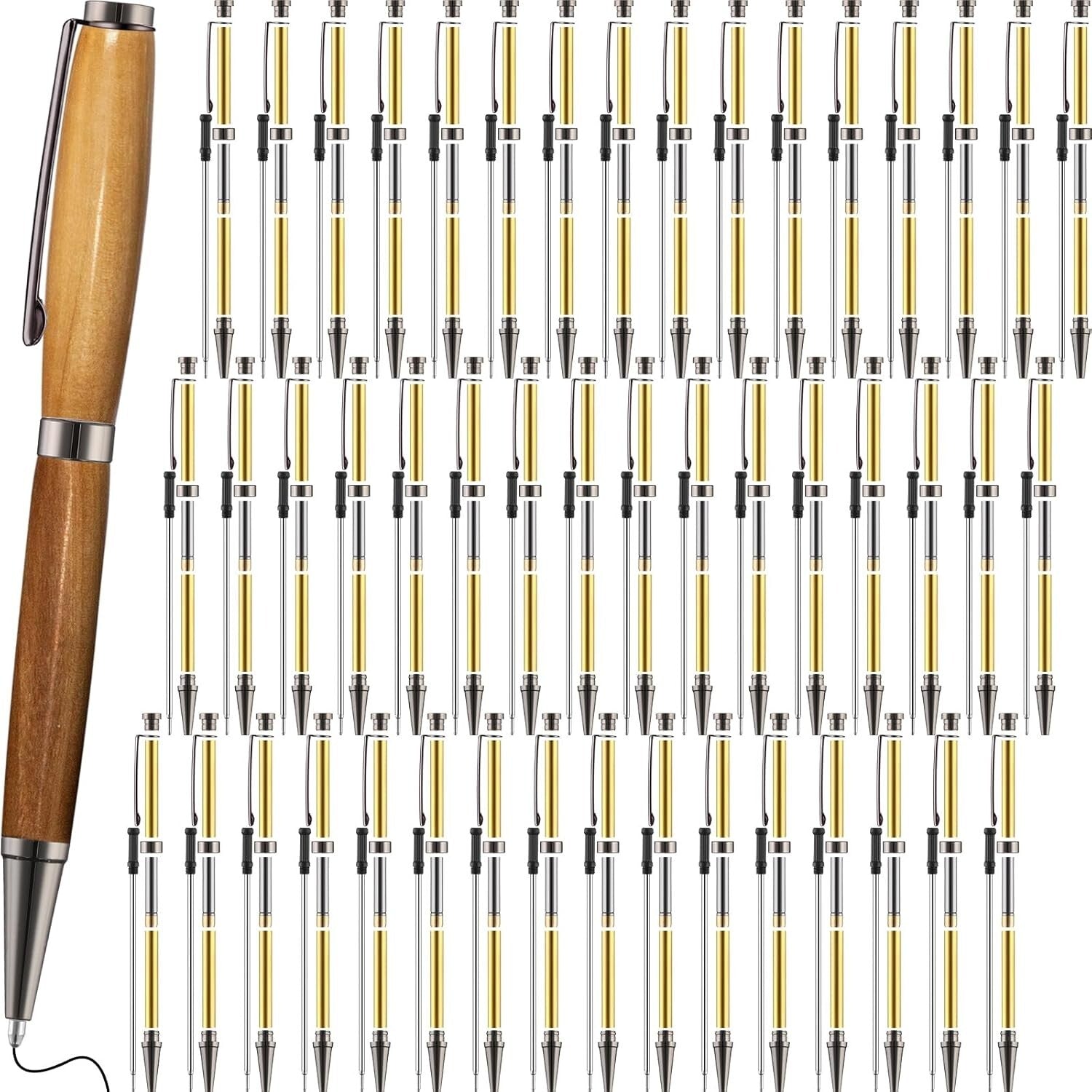 Durable 48 Pcs Slimline Pen Turning Kits - Includes Black Refills for Crafting
