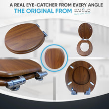 Load image into Gallery viewer, Stylish Adjustable Soft-Close Toilet Seat with Four-Sided Design - Mahogany