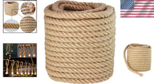 Load image into Gallery viewer, Durable Twisted Manila Rope 3/4 Inch x 100 Feet – Ideal for Landscaping &amp; Crafts