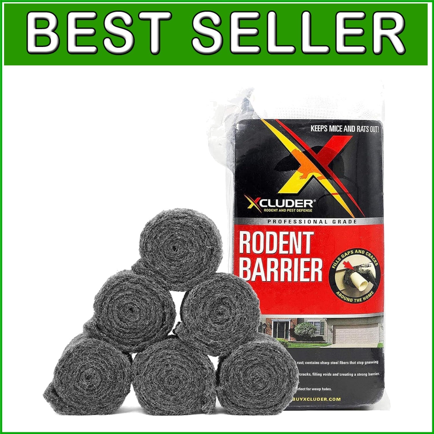 6 Rolls of Heavy-Duty Rodent Control Fill Fabric – Non-Toxic and Long-Lasting