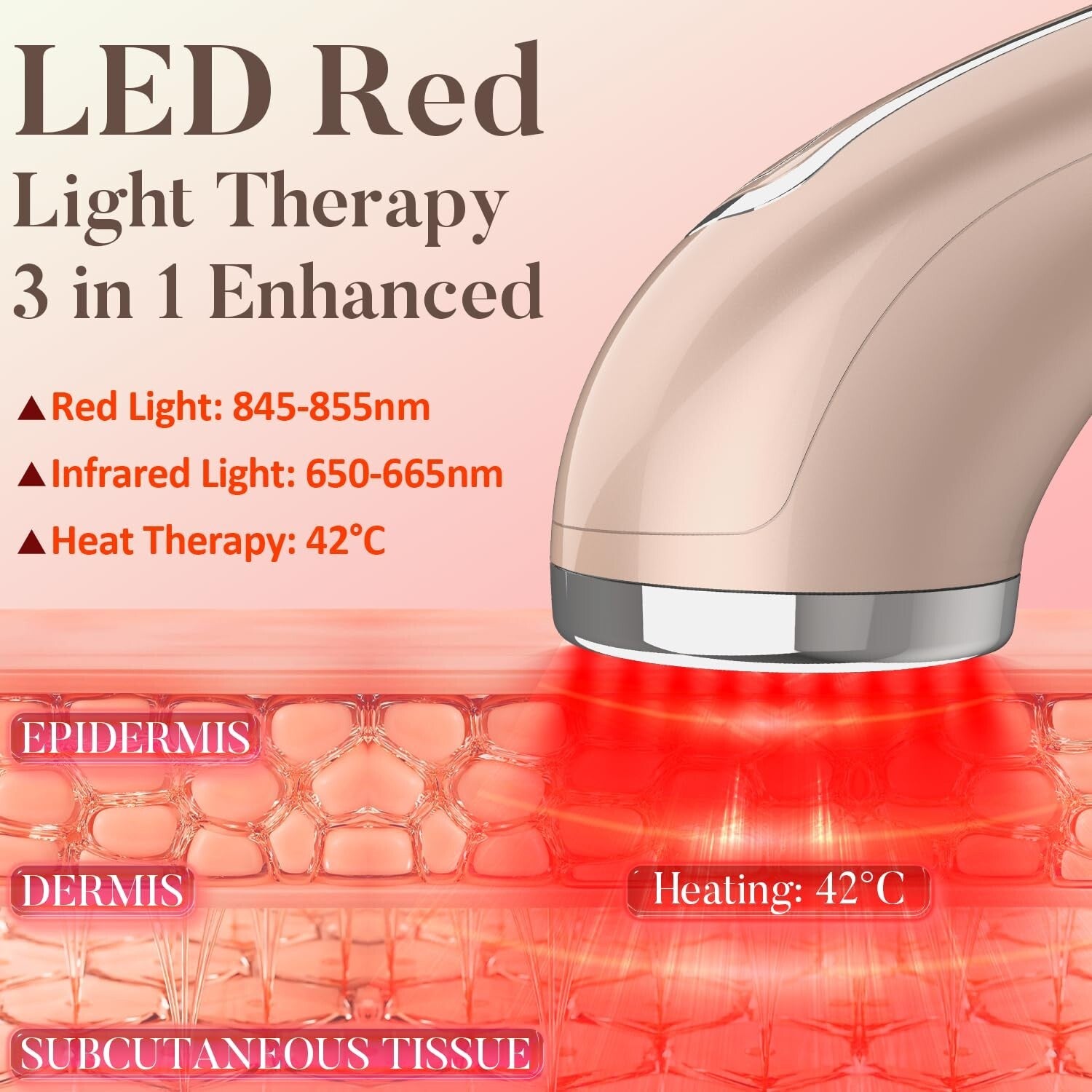 Rechargeable LED Red Light Therapy Device for Anti-Aging Skin Care Solutions