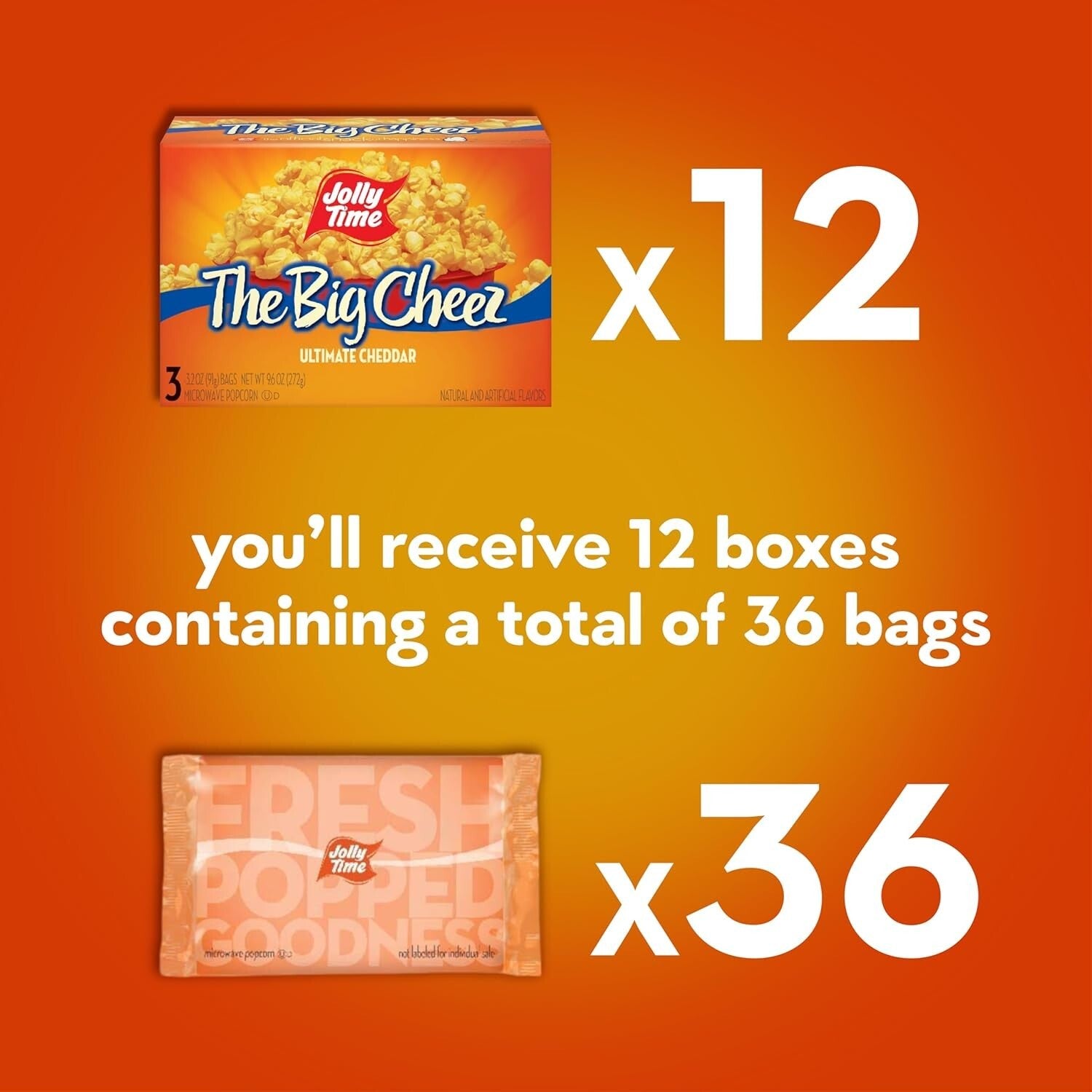 Deliciously Cheesy: The Big Cheez 36-Pack Microwave Popcorn - Fiber-Rich Snack