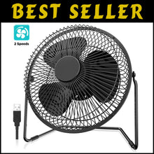 Load image into Gallery viewer, Portable 9 Inch USB Powered Fan: Elegant Metal Frame, Adjustable Cooling Speed