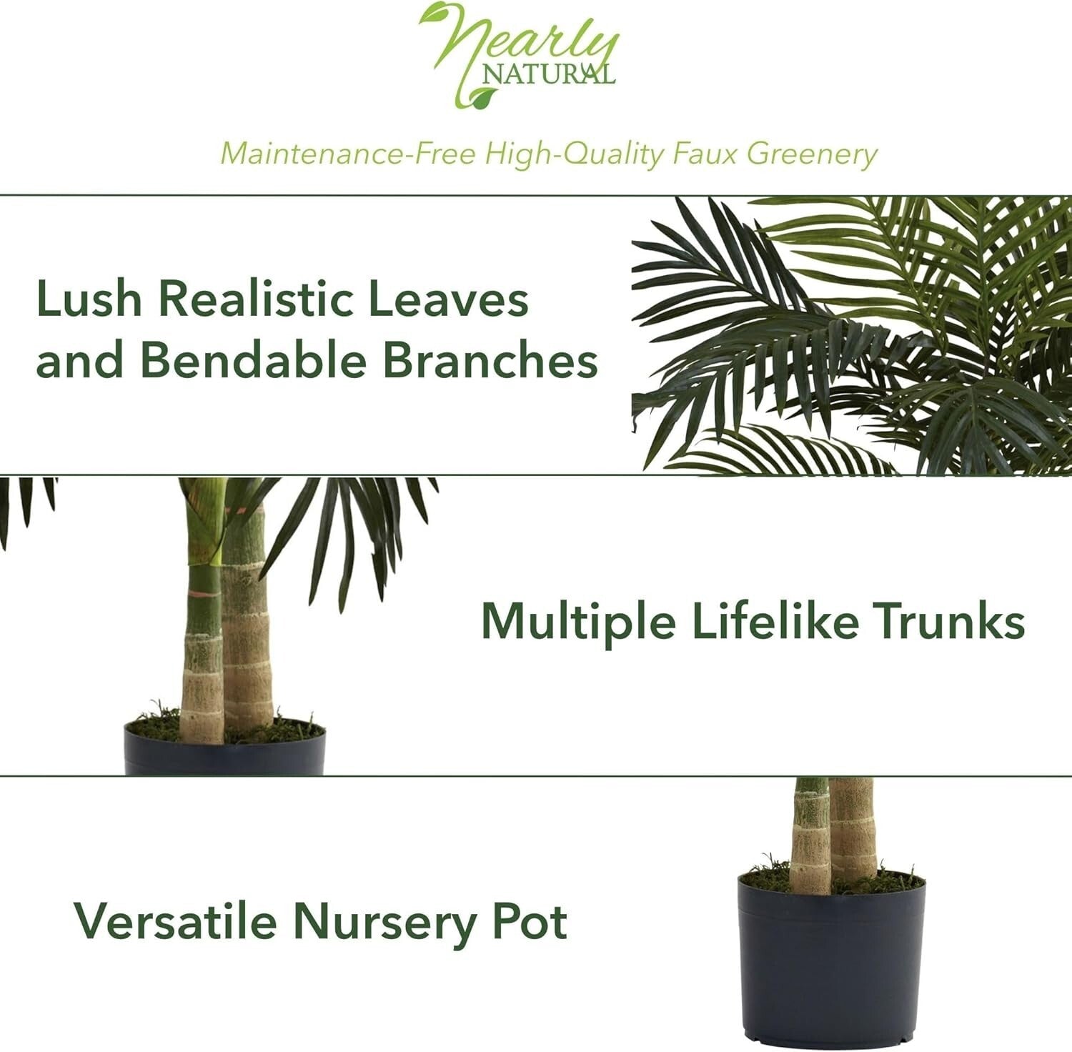 Elegant 4ft Golden Cane Palm Tree - Perfect for Home or Office Aesthetics