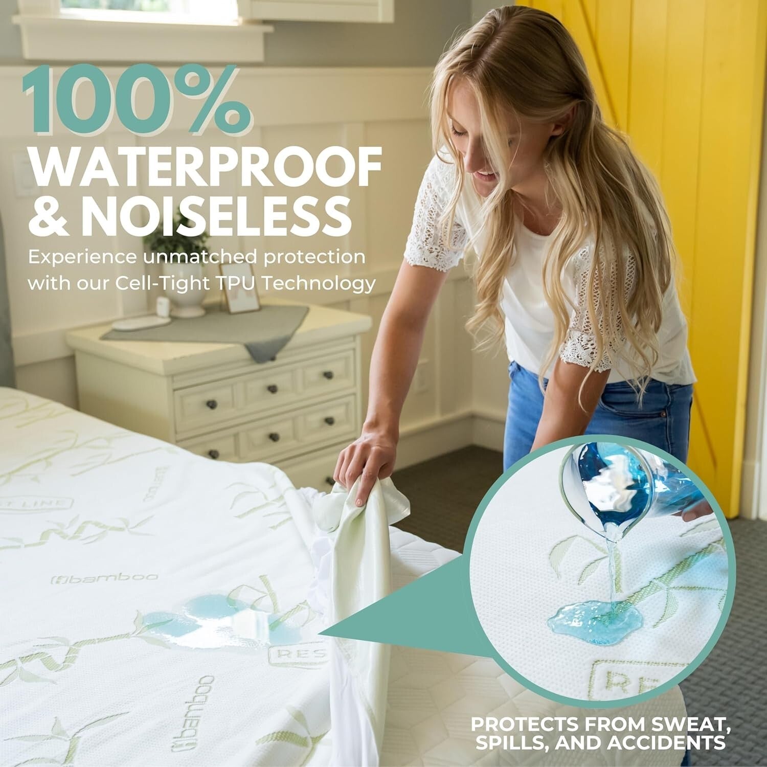 KING 76x80 Waterproof & Cooling Mattress Protector - Hypoallergenic Care
