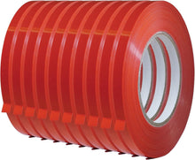 Load image into Gallery viewer, Hand-Tearable Red Sealing Tape - 3/8 in. x 180 yds, Pack of 10 for Easy Use