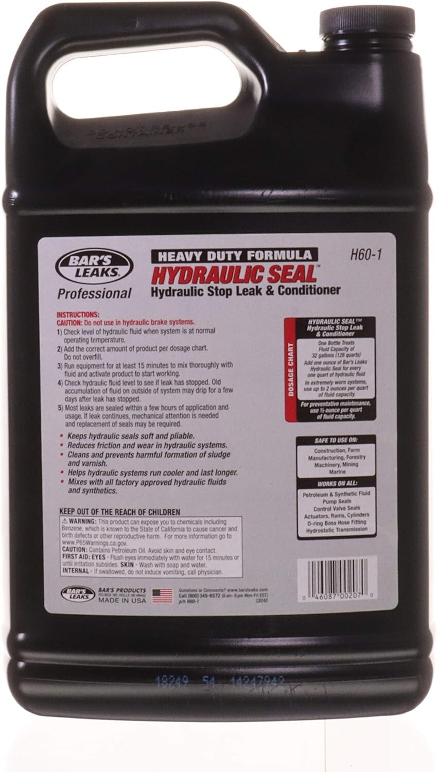 128 Fl Oz Premium Hydraulic Sealant for Construction, Farming & Marine Use