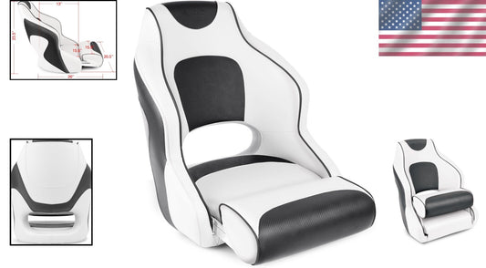 Premium Marine Grade Vinyl Boat Seat - Two-Tone Design with Easy Installation