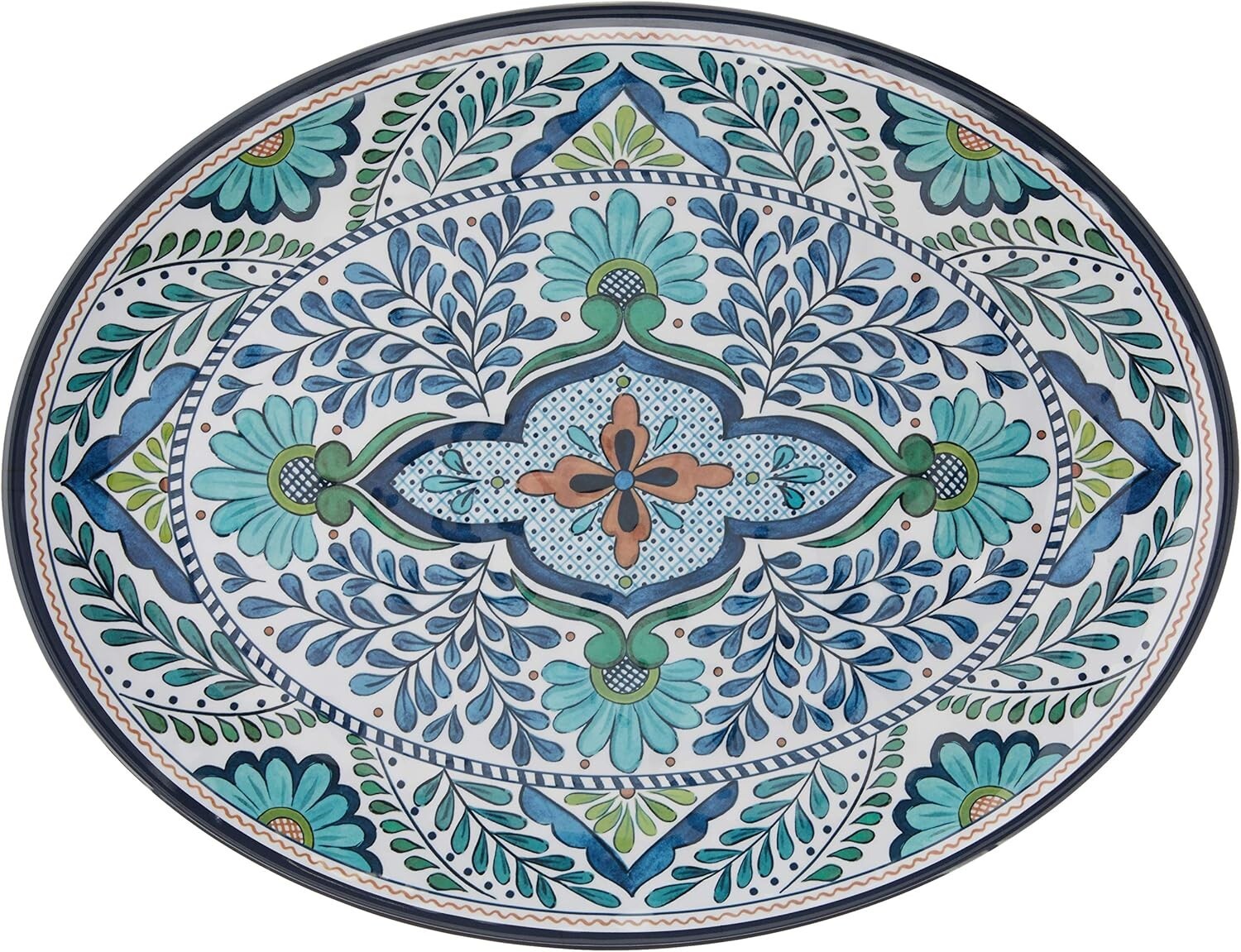 All-Season Melamine Oval Platter 18" x 13.5" - Perfect for Indoor/Outdoor Use