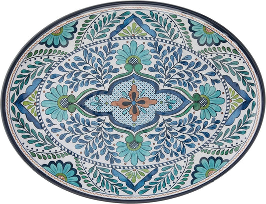 All-Season Melamine Oval Platter 18" x 13.5" - Perfect for Indoor/Outdoor Use