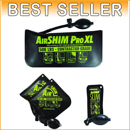 Effortless Precision: 4-Pc AirShim Inflatable Pry Bars & Leveling Tools Set