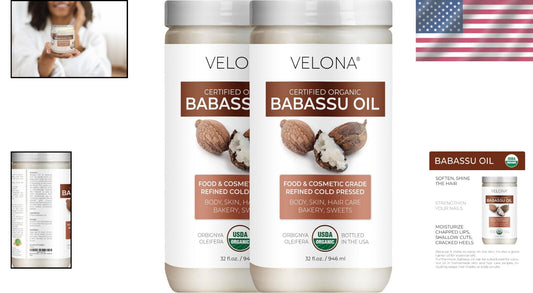 Silky Babassu Oil 64 Fl Oz - Refined Cold Pressed for Skin & Hair Nourishment