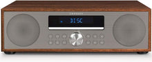 Load image into Gallery viewer, Walnut Bluetooth FM Clock Radio &amp; Dual Speaker CD Player - Retro Modern Design