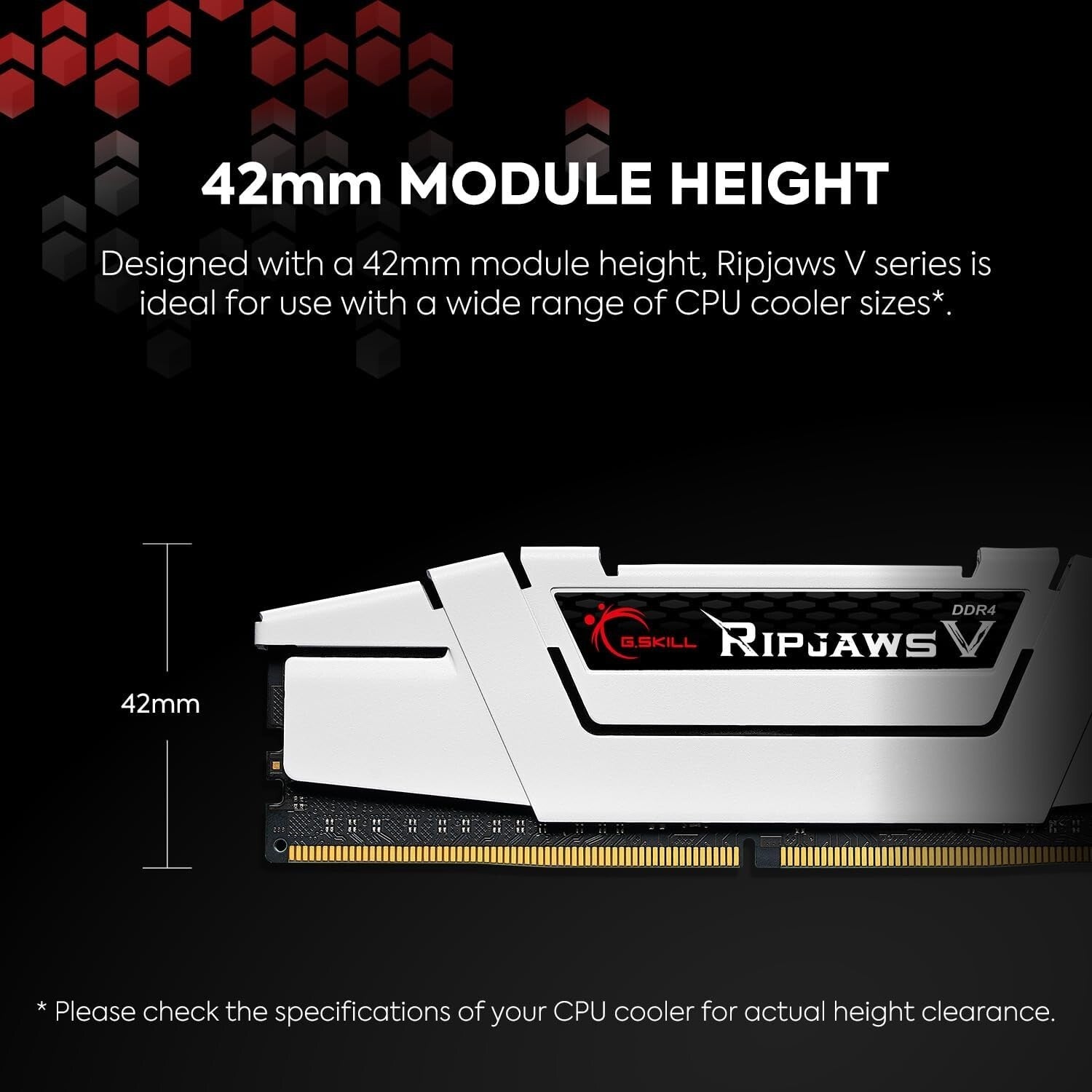 Ripjaws V 64GB DDR4 RAM - 2x32GB, 3200MT/s Performance - Intel & AMD Compatible