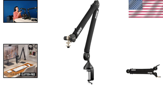 360-Degree Rotation Broadcast Mic Stand with Damped Springs and Cable Management