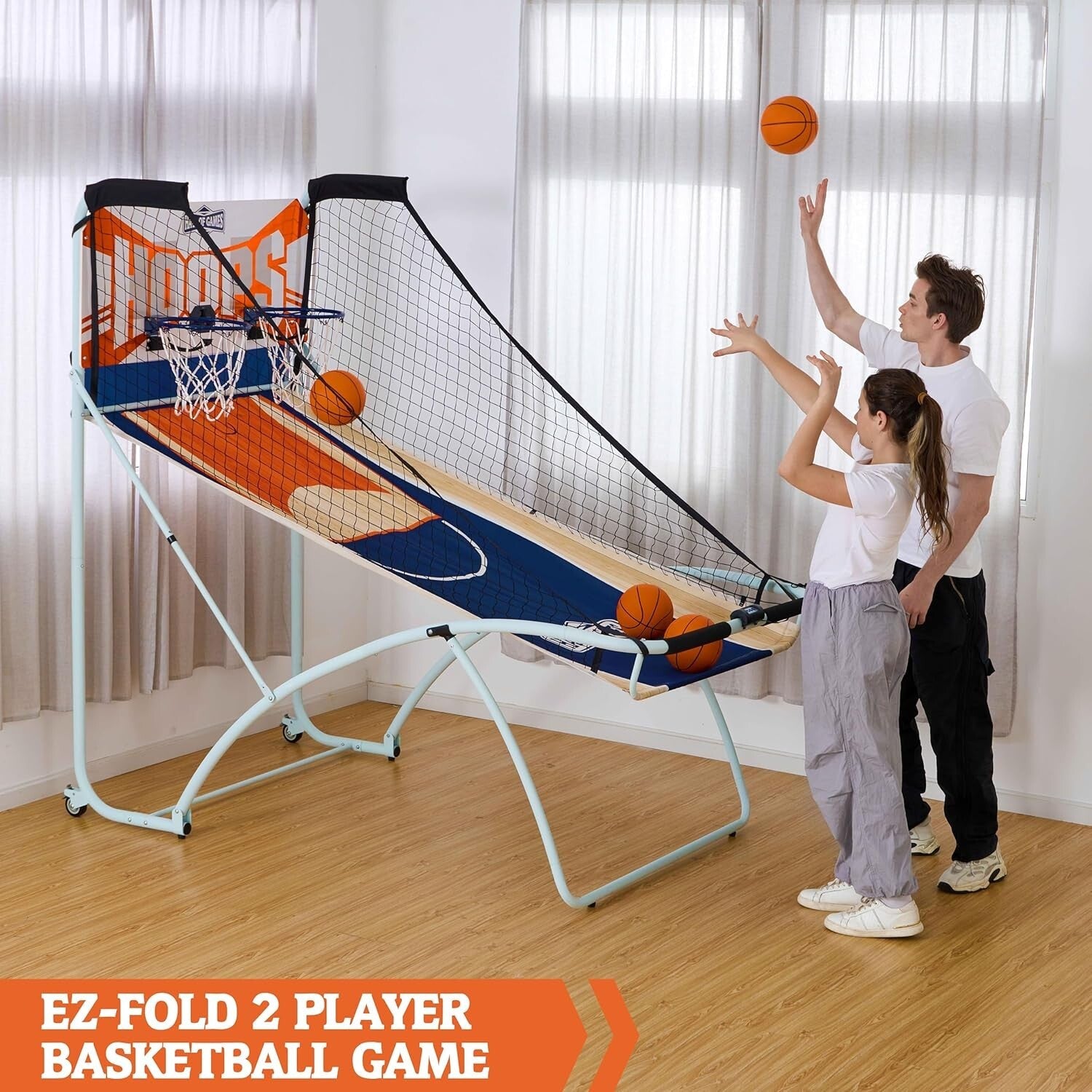 Classic Dual-Shot Indoor Basketball Game with 4 Basketballs - Fun for All Ages