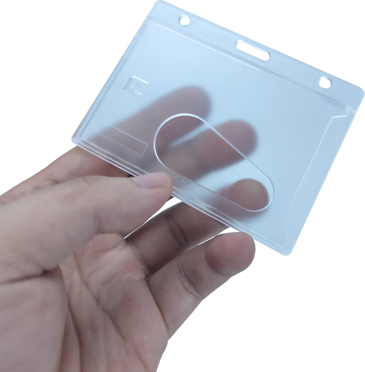 50 Pack Eco-Friendly Frosted ID Badge Holders with Multiple Attachment Options