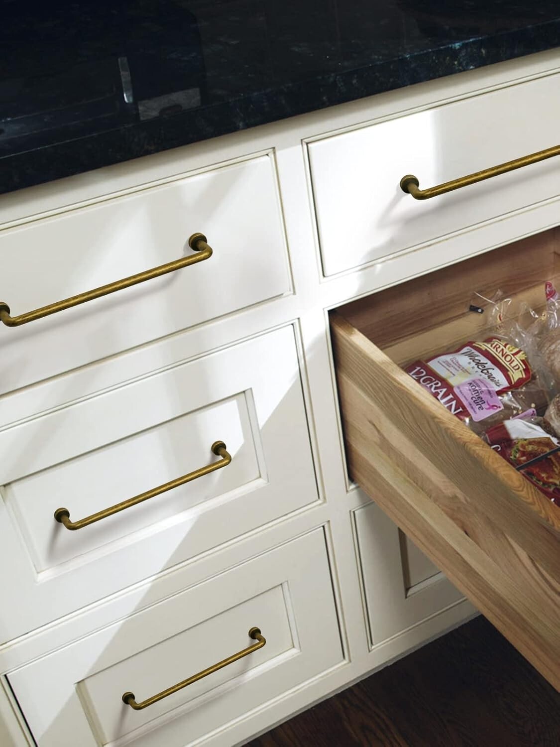 Premium Quality Antique Brass Cabinet Pulls - 10 Count for Kitchens & Baths