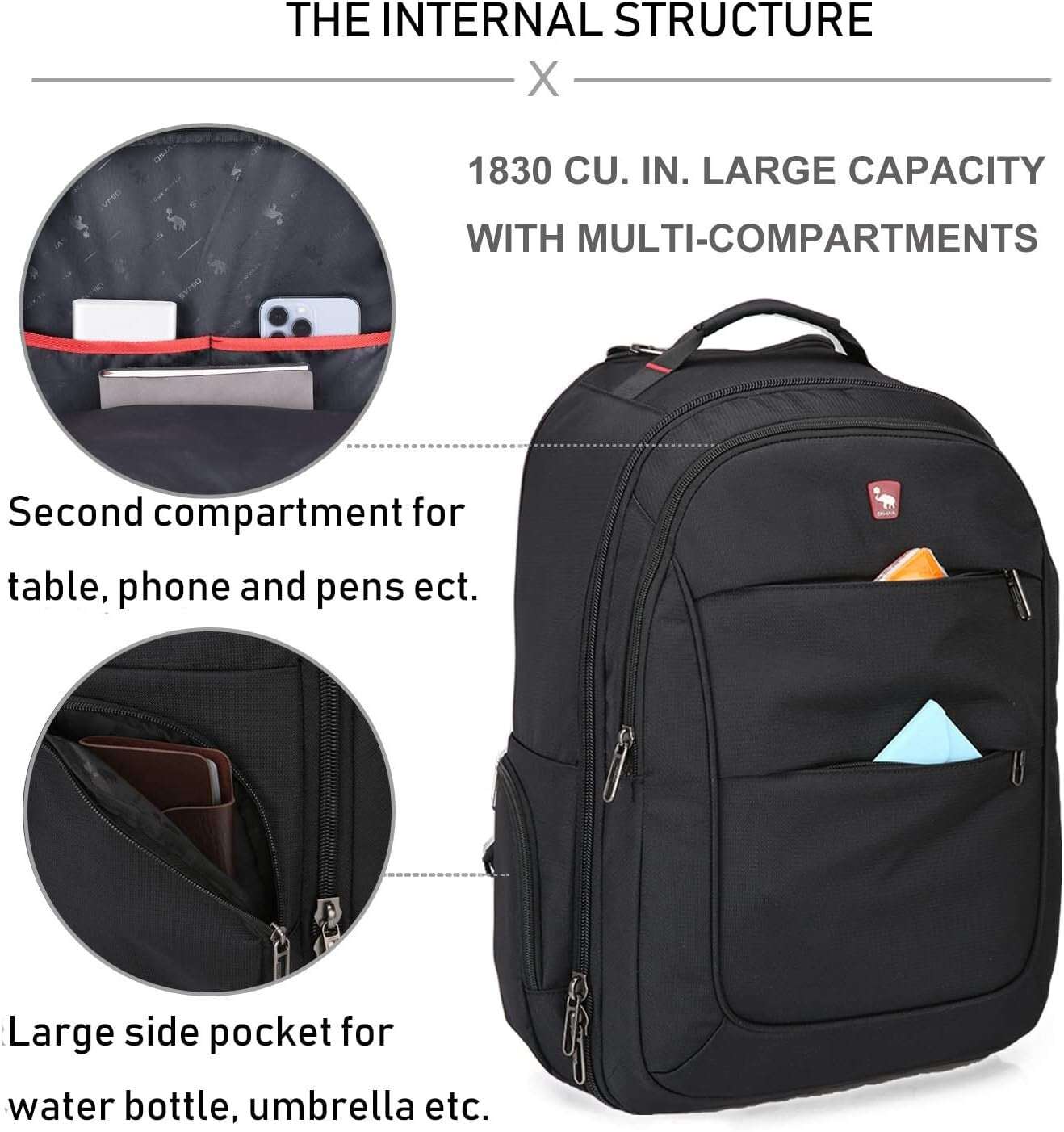 17.3-Inch Rolling Laptop Backpack with Wheels - Business Travel Convenience