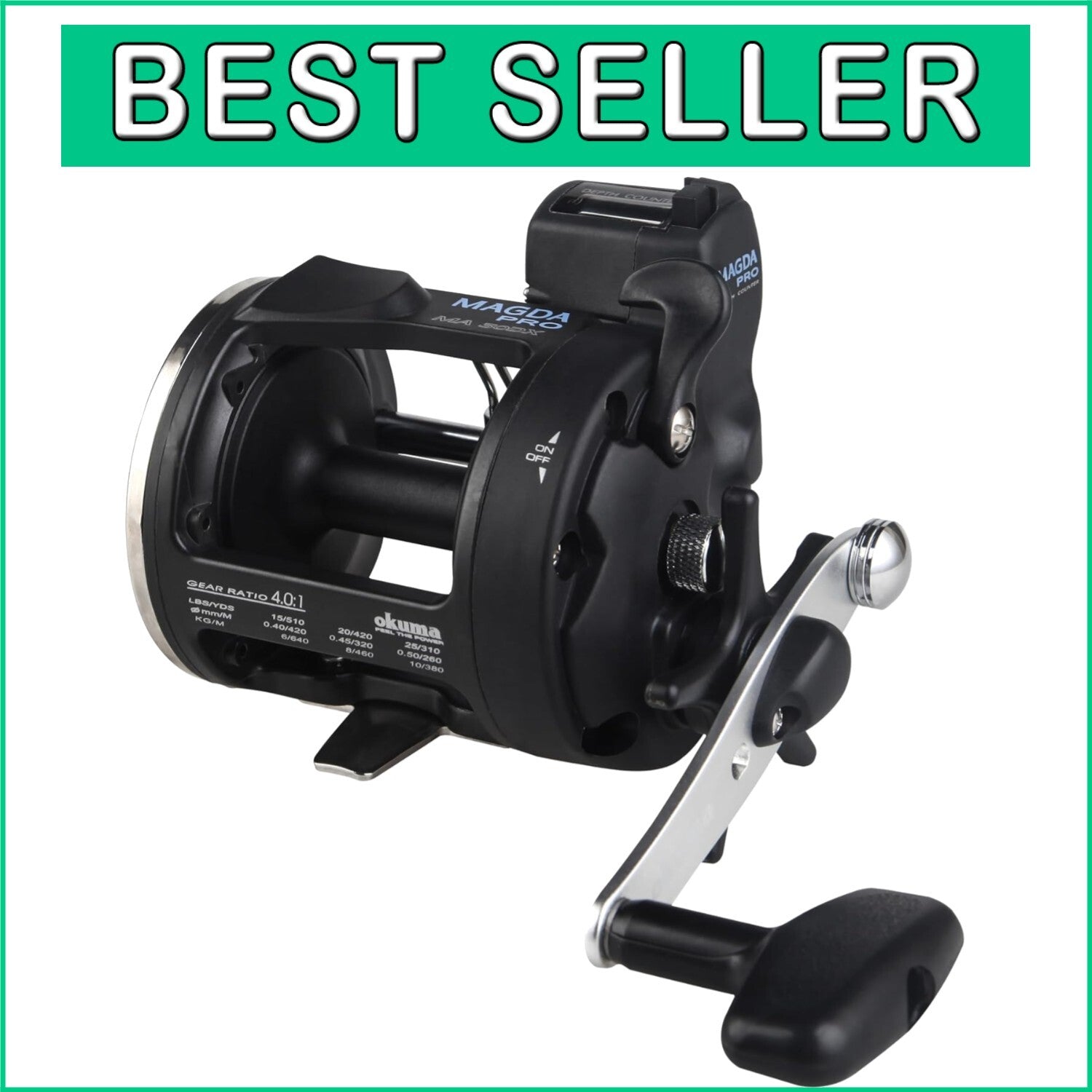 Corrosion-Resistant Fishing Reel with Line Counter and Stainless Steel Bearings