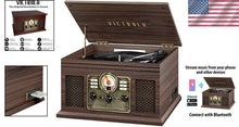 Load image into Gallery viewer, Vintage 3-Speed Turntable with Bluetooth &amp; Built-In Speakers - Espresso Finish
