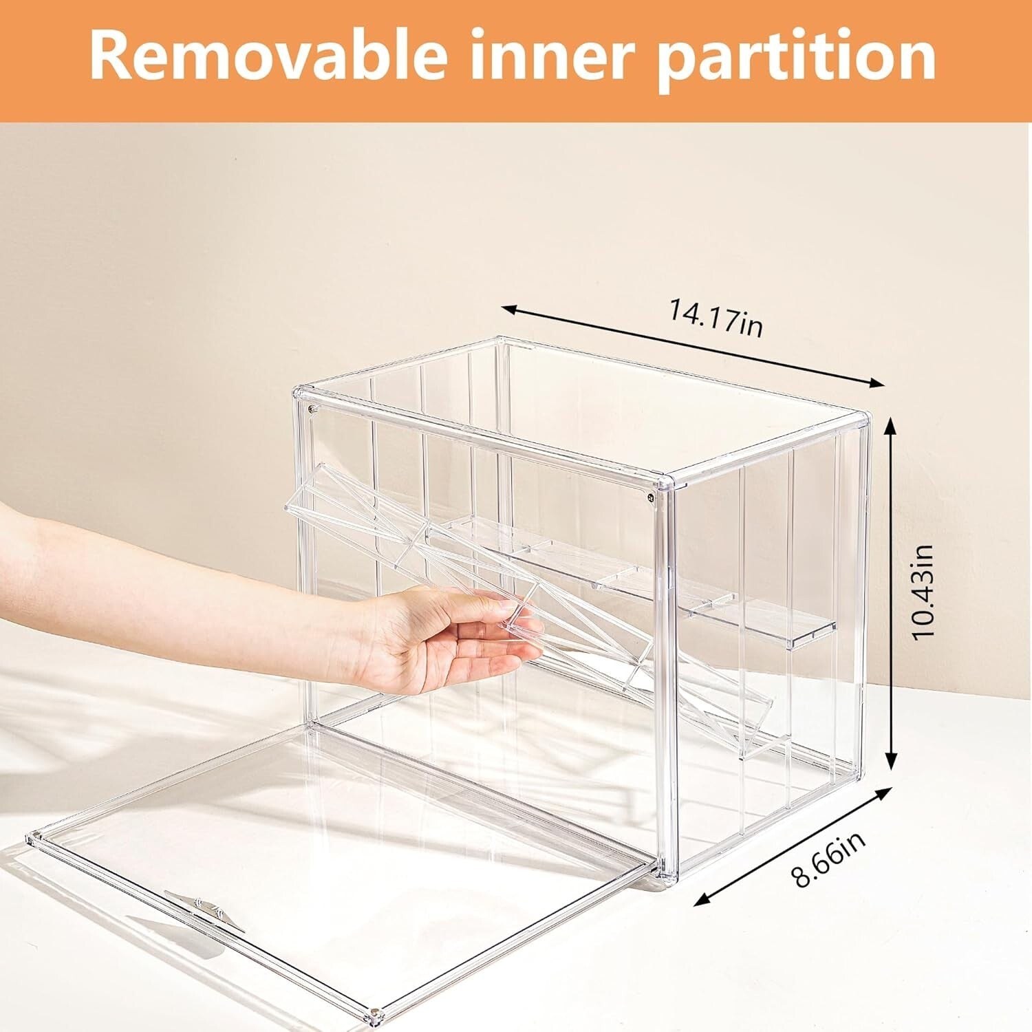 Stylish 3-Tier Clear Acrylic Display Storage Boxes with Movable Plates