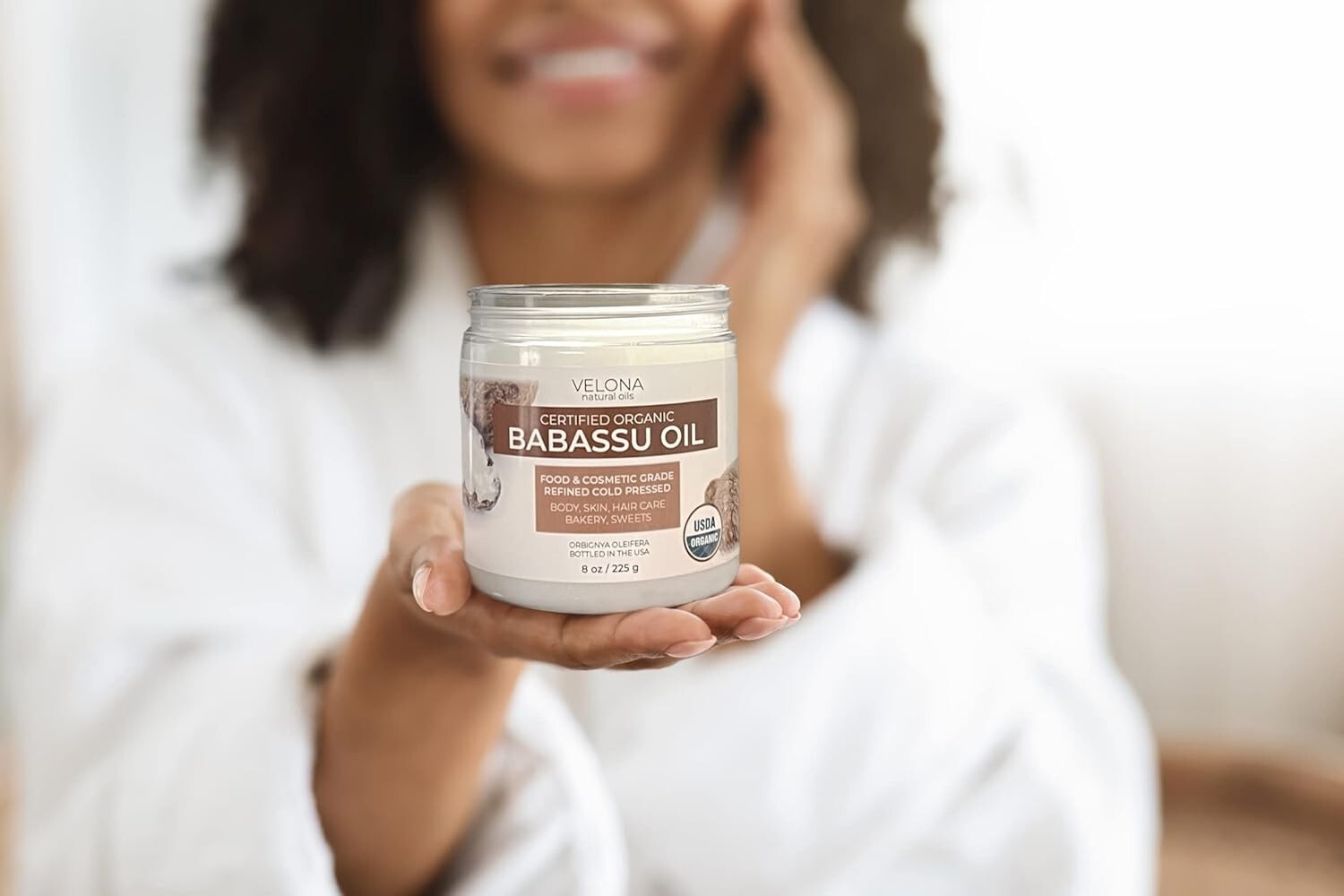 Silky Babassu Oil 64 Fl Oz - Refined Cold Pressed for Skin & Hair Nourishment