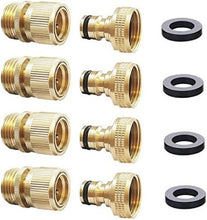 Load image into Gallery viewer, Durable 3/4 Inch GHT Quick Connect Hose Adapters - 8 Solid Brass Connectors