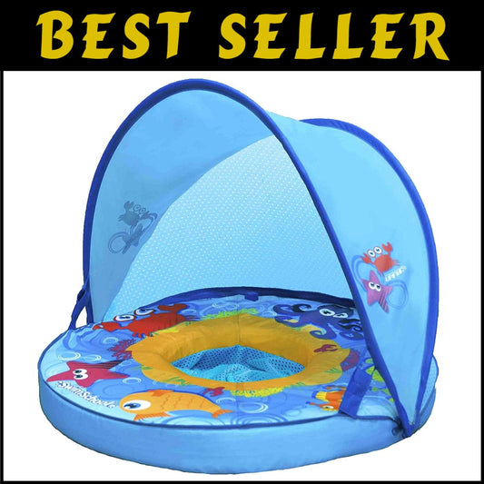 Adjustable Sunshade Baby Pool Float - Super Buoyant for Ages 6-24 Months