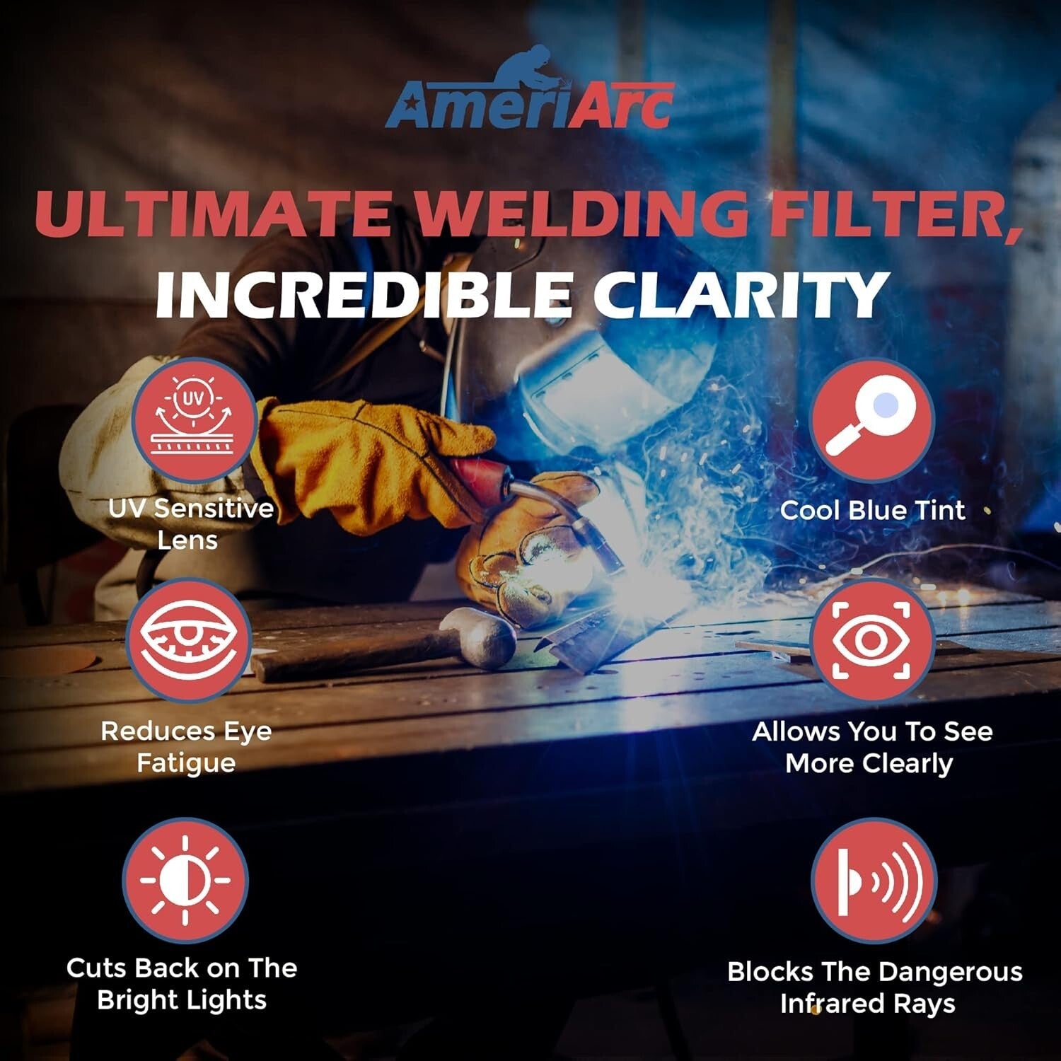 Lightweight Auto Darkening Welding Lens 2x4 - Optimal Eye Protection & Comfort