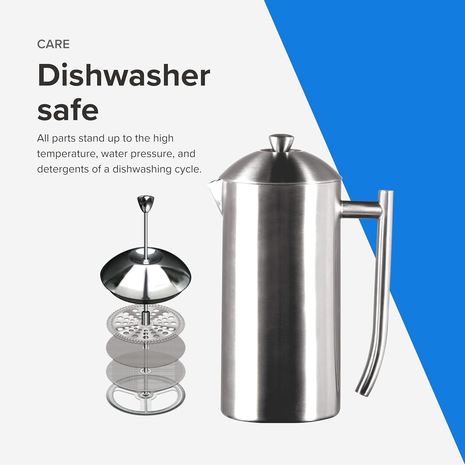 Elegant 36 oz French Press Coffee Maker with Zero Sediment Filtration System