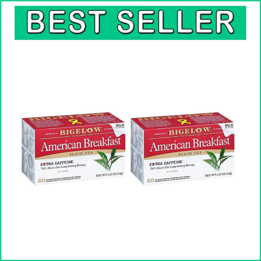Bold American Breakfast Black Tea Bags - 12 Pack, 120 Caffeinated Bags Total