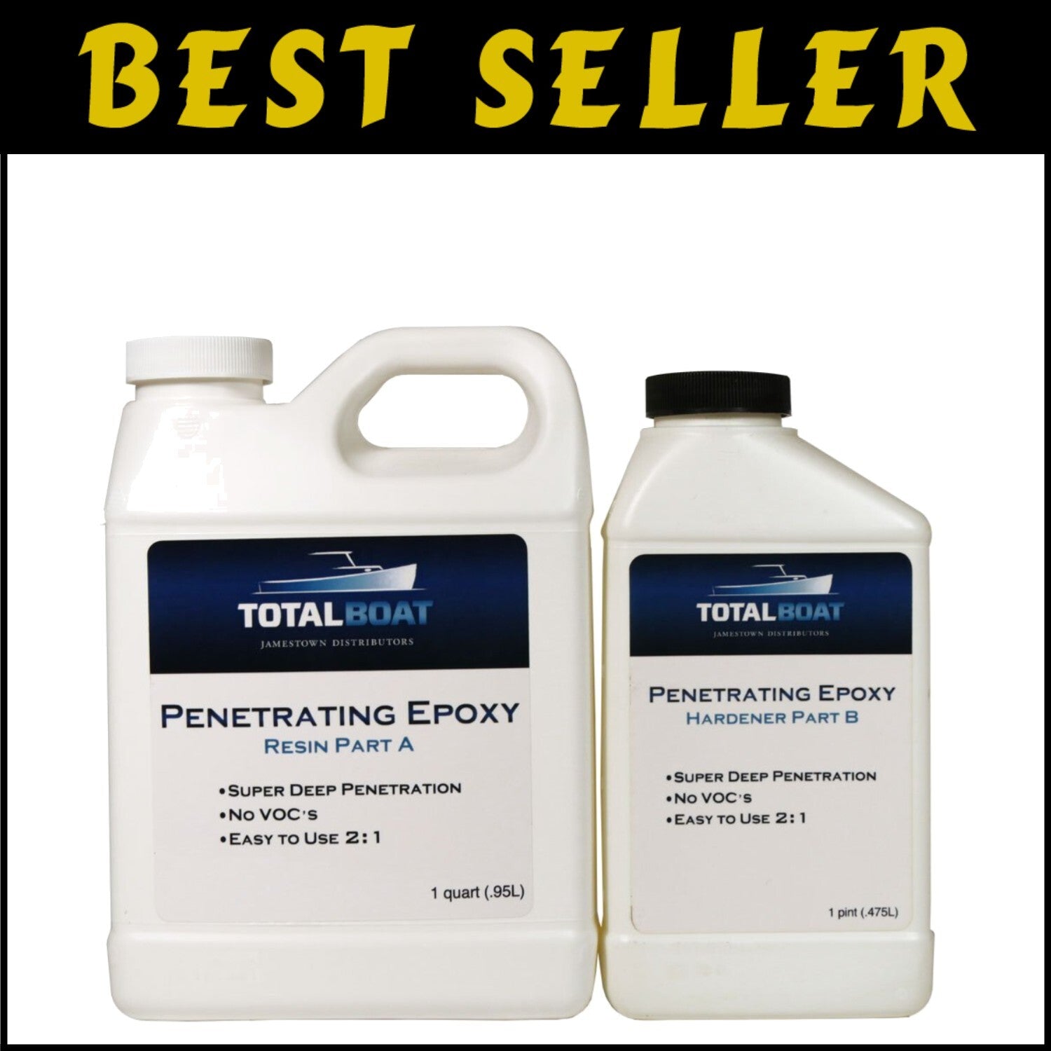 Clear Wood Rot Repair Epoxy - Quart Size for Easy Application & Strong Support