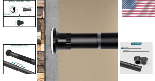 Adjustable Tension Curtain Rod - Perfect for Windows & Room Dividers, 83-122"