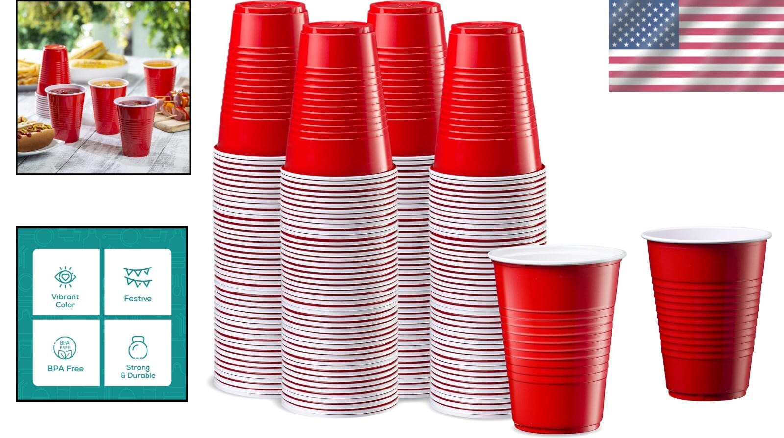 Durable Non-Slip Red Plastic Cups - 240 Count for Hassle-Free Celebrations