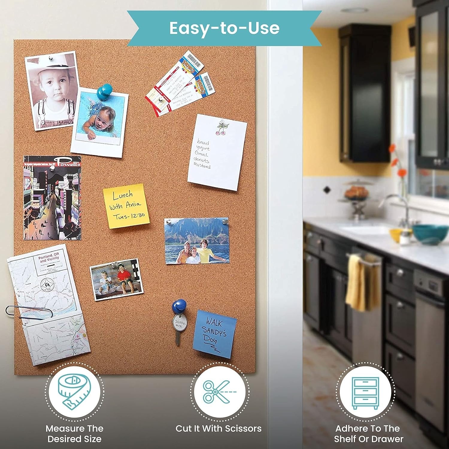 Eco-Friendly Cork Shelf Liner - 18" x 4' - Perfect for Home and Office Use