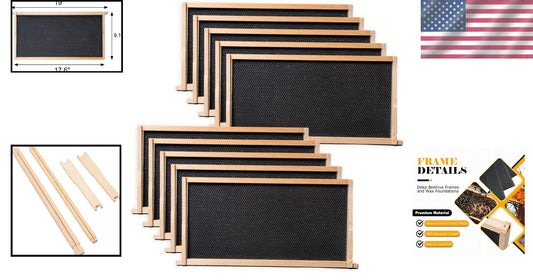 Langstroth Compatible 10-Pack Deep Hive Frames – Easy to Assemble & Inspect Eggs
