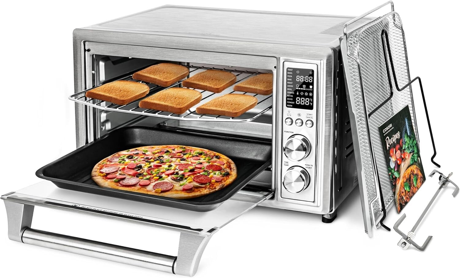 Elegant 12-in-1 Air Fryer Toaster Oven with Rotisserie – 134 Recipes Included