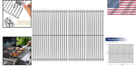 304 Stainless Steel 4-Pack Grill Grates Replacement for Broil King & Broil-Mate