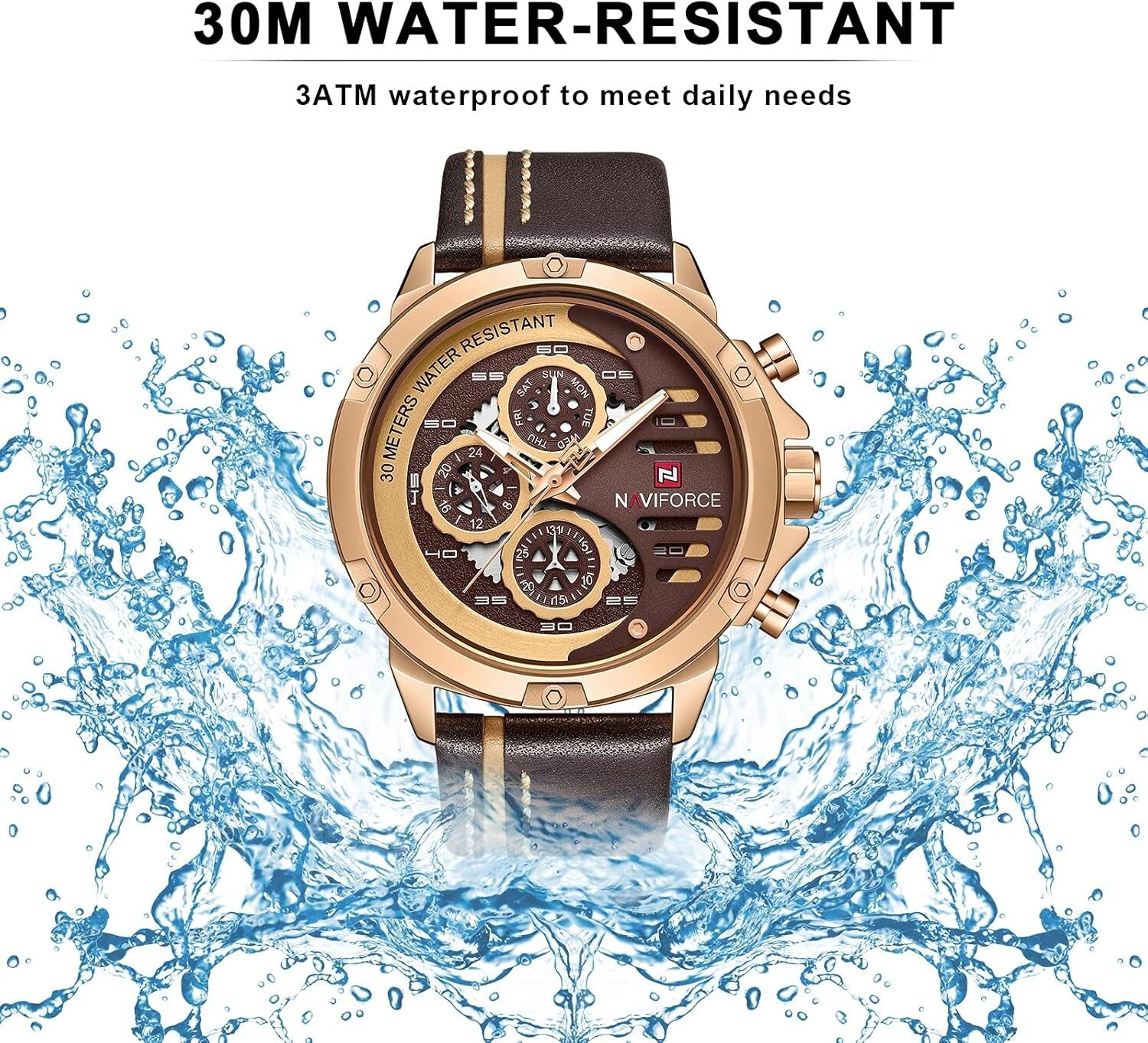 Versatile Men's Waterproof Sport Watch - Quartz Movement with Luminous Hands