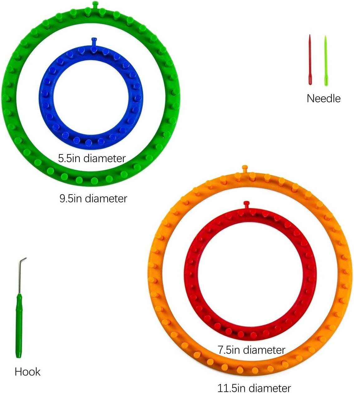 Lightweight Knitting Loom Kit with Spare Pegs and Helpful Videos for Beginners