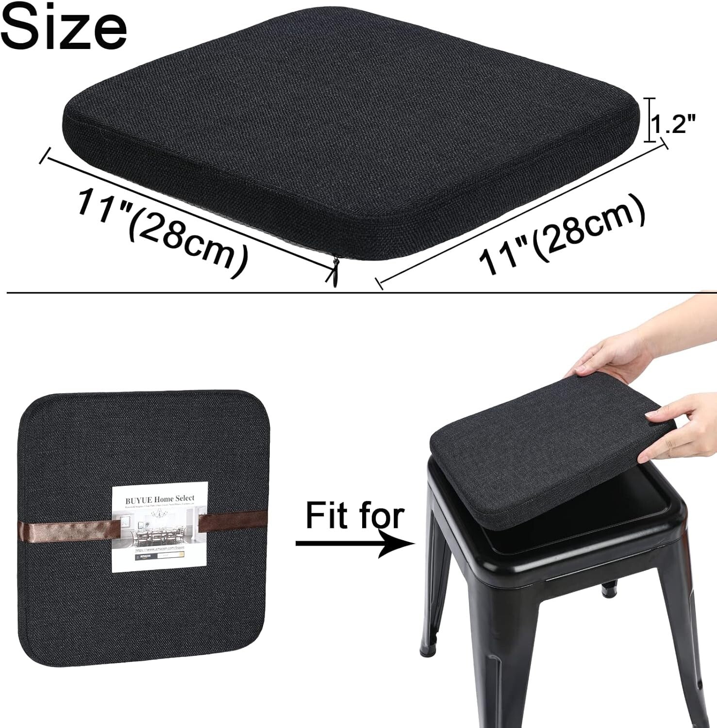 Comfortable Anti-Slip Linen Bar Stool Cushions – 4 Count for Bistro Elegance