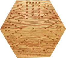 Load image into Gallery viewer, Double-Sided Marbles Game with Dice &amp; Storage Bag - 4-6 Players - Oak Board