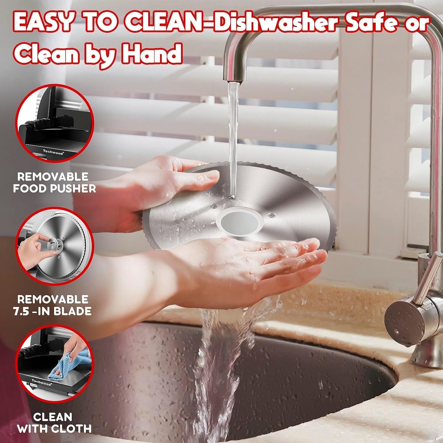 Portable 150W Electric Food Slicer - 7.5" Stainless Steel Blades for Any Kitchen