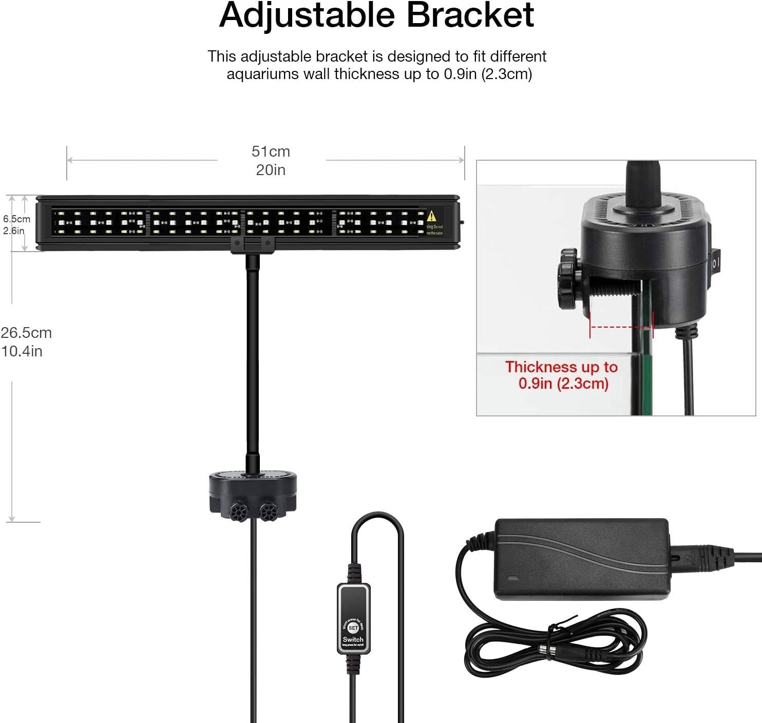 Remote-Controlled 20.4-Inch Aquarium LED Light for Vibrant Fish and Coral Growth