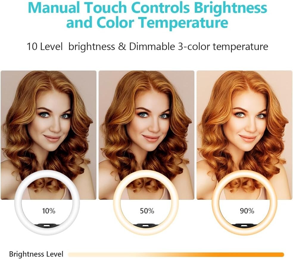 12'' LED Ring Light with Extendable 50'' Tripod Stand - Perfect for YouTube &...