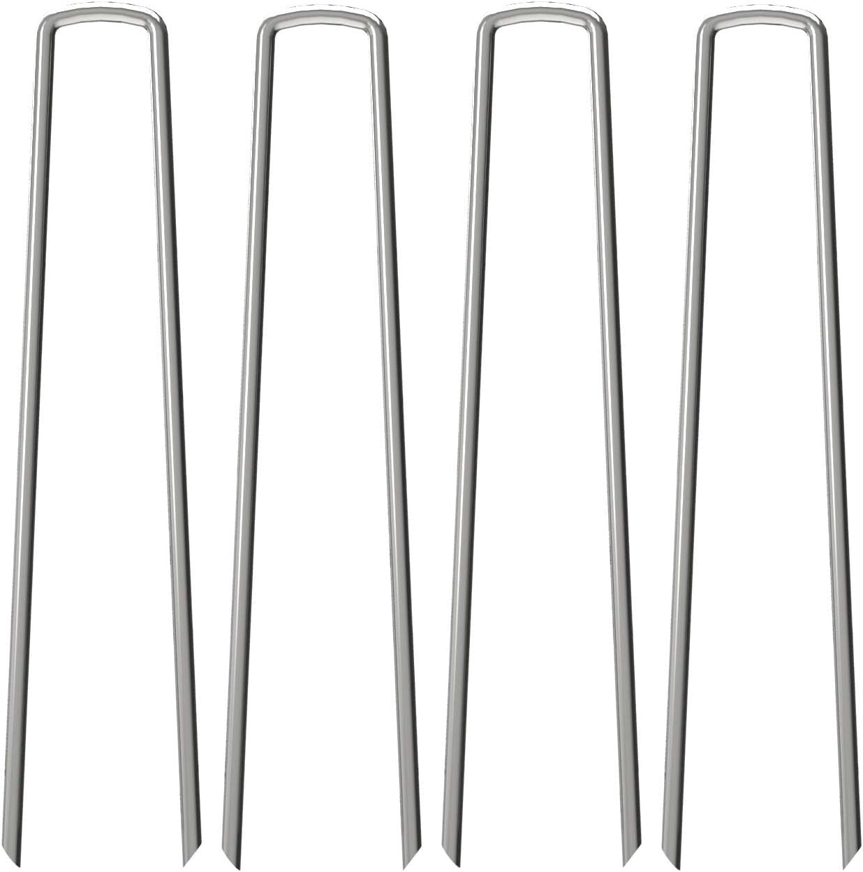 200 Pack Heavy Duty 12" Galvanized Garden Stakes - Rust Resistant Landscape Pins