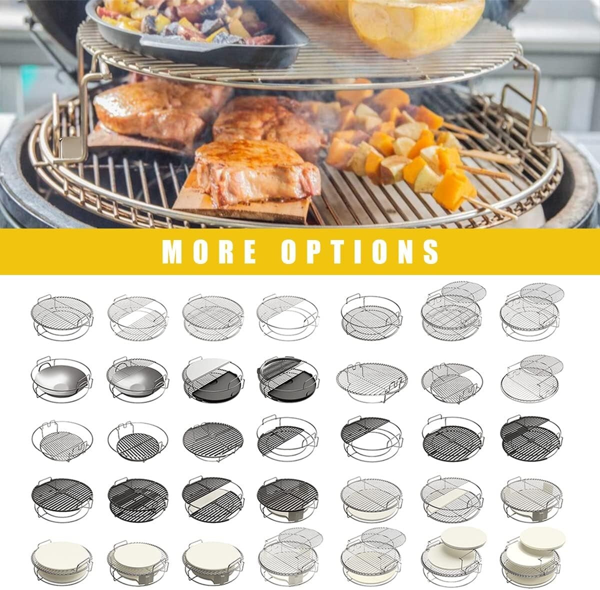 5-Piece Replacement Cooking System for Big Green Egg XL – Dishwasher Safe Rack