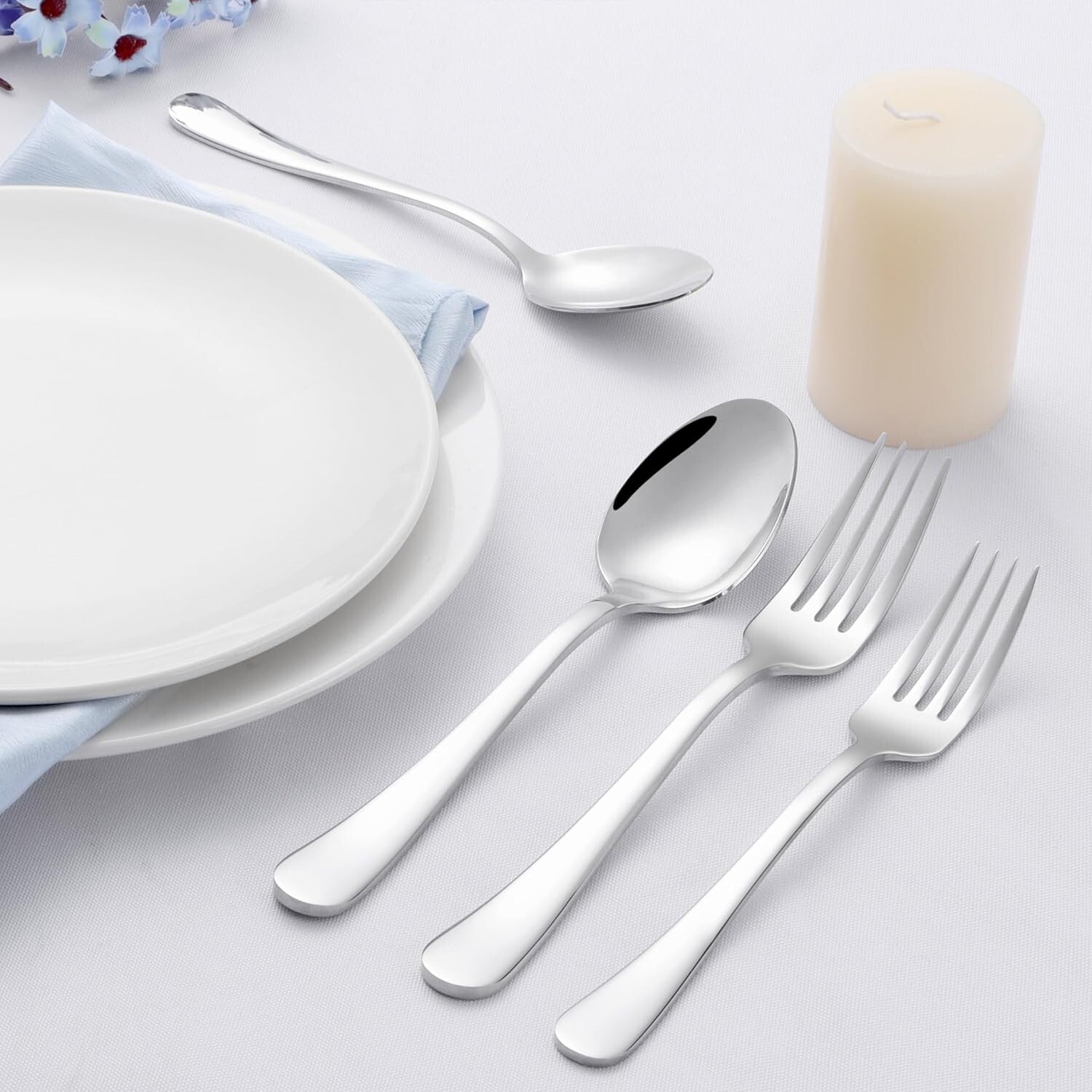 Elegant 60-Piece Cutlery Set - Heavyweight Stainless Steel for Dining Excellence